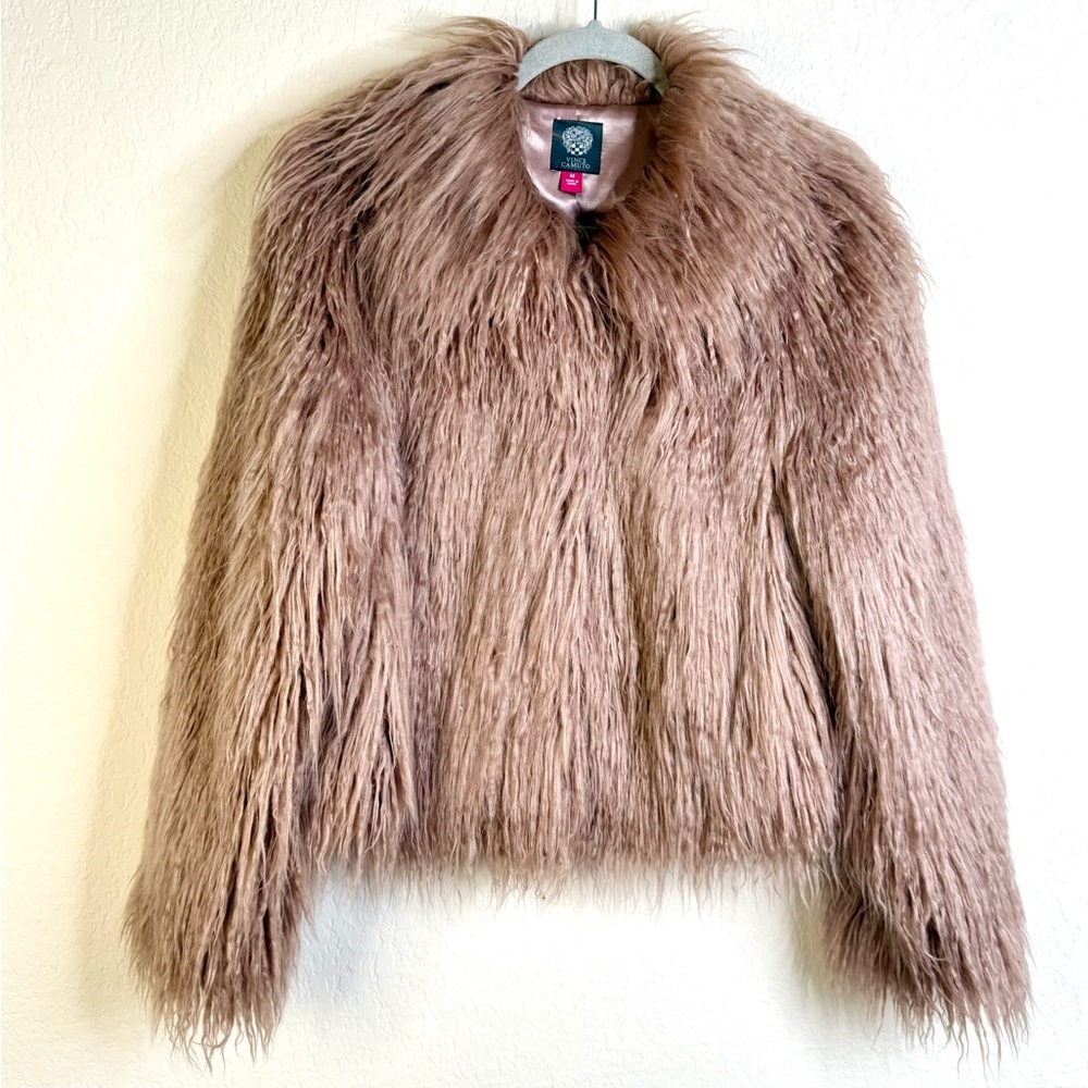 Vince Camuto Faux Fur Jacket Dusty Rose Women’s Sz M